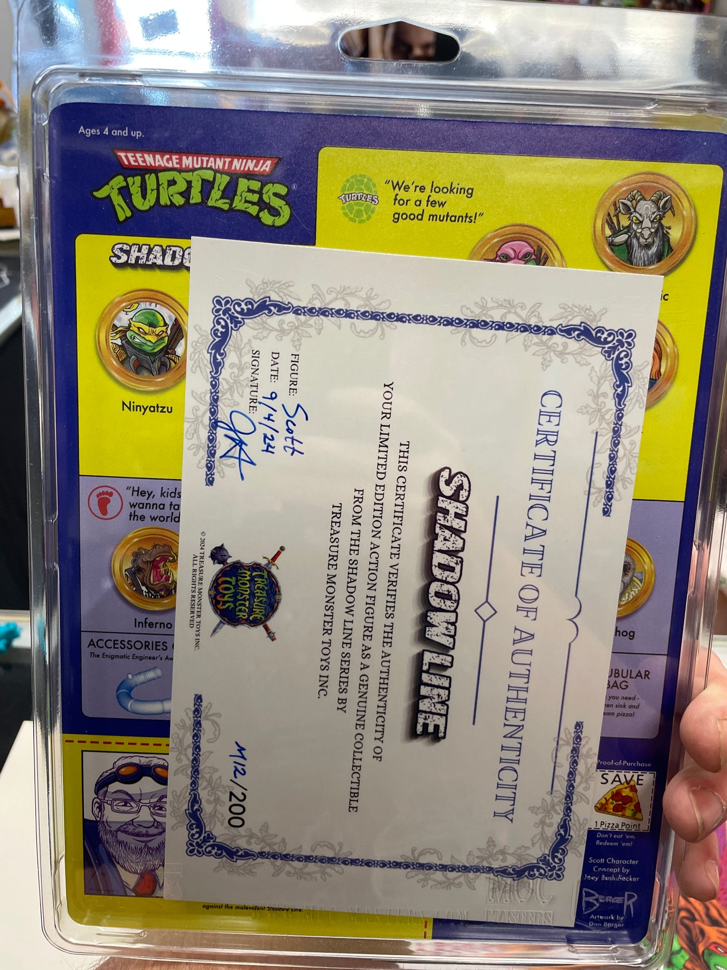 Treasure Monster Toys Shadow Line Scott Holland figure MOC w/ Dan Berger sig card.