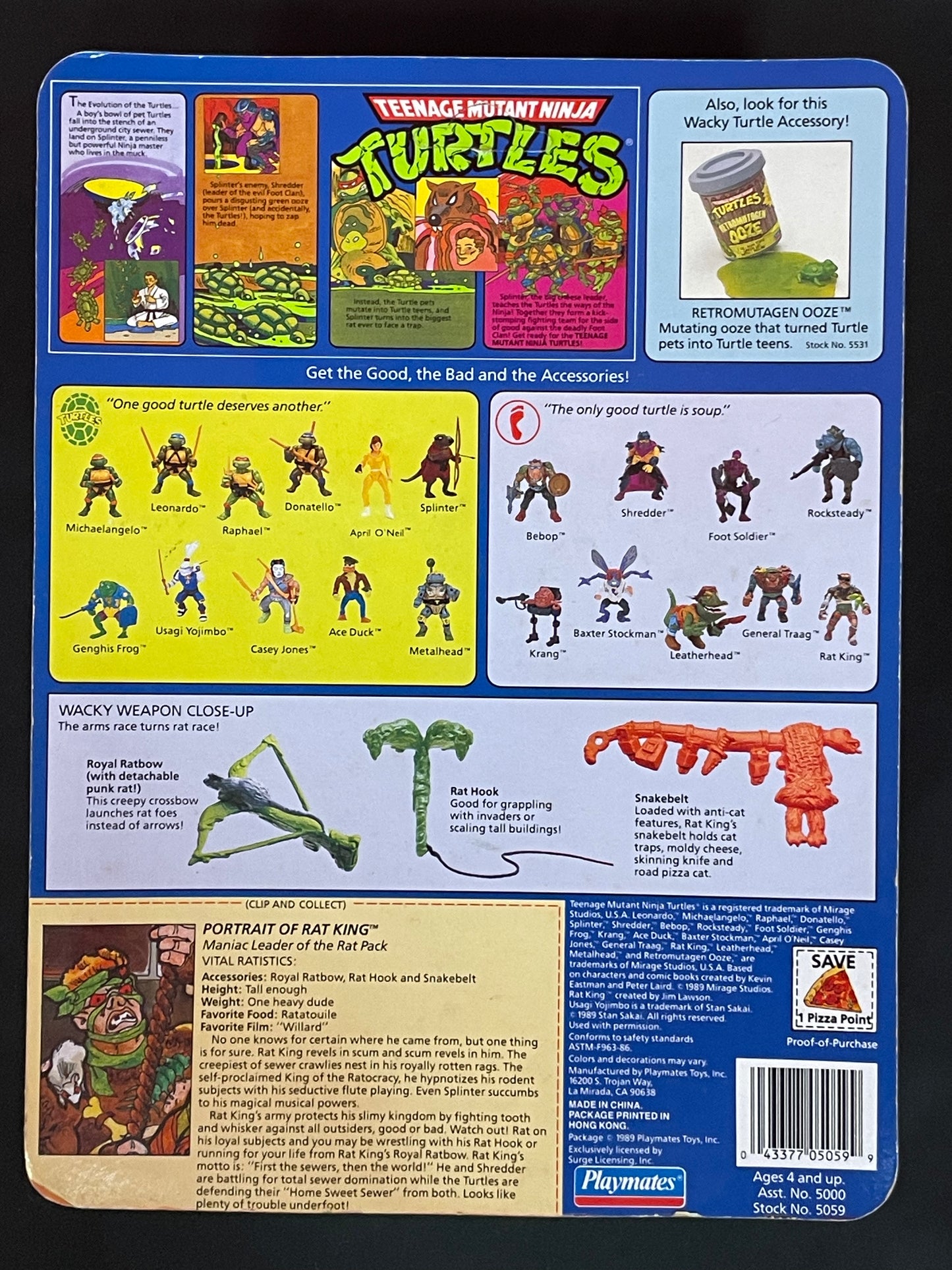 TMNT 1989 Rat King MOC Vintage figure Unpunched