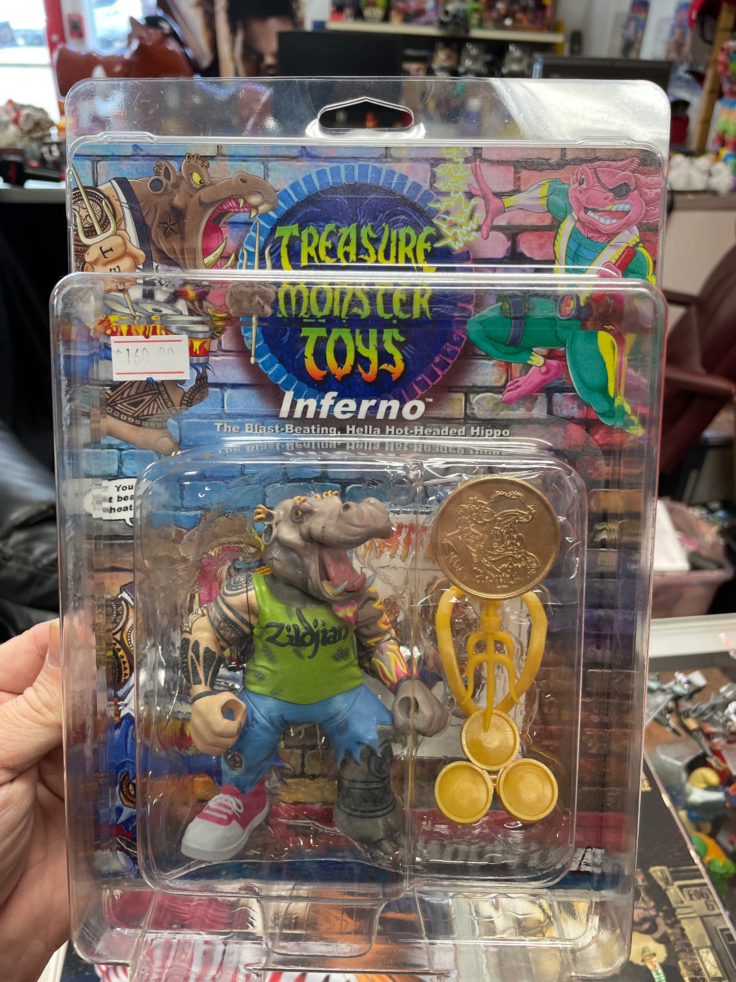 Treasure Monster Toys Shadow Line Inferno action figure MOC w/ Dan Berger sig card