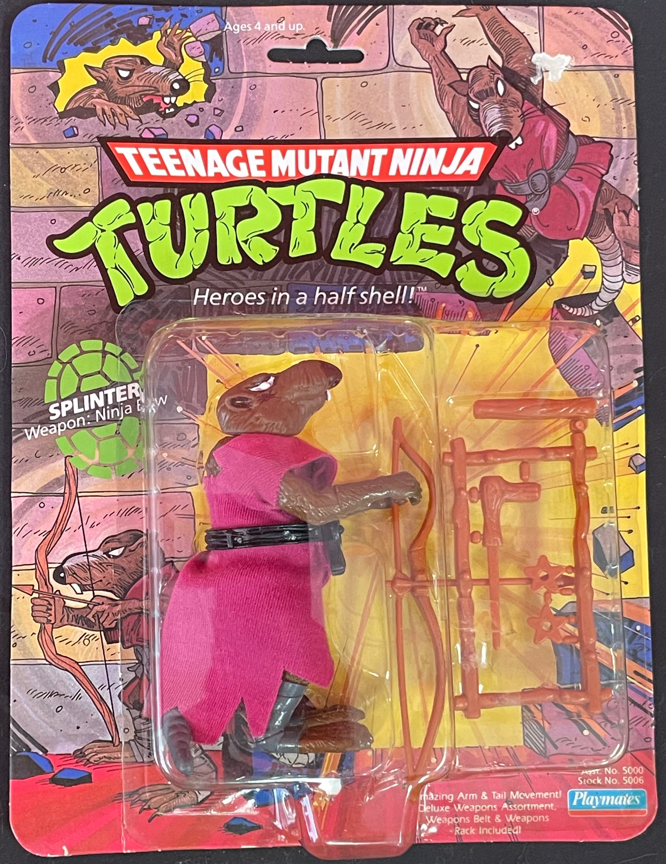 Teenage Mutant Ninja Turtles Splinter 10 back sealed vintage action fi ...