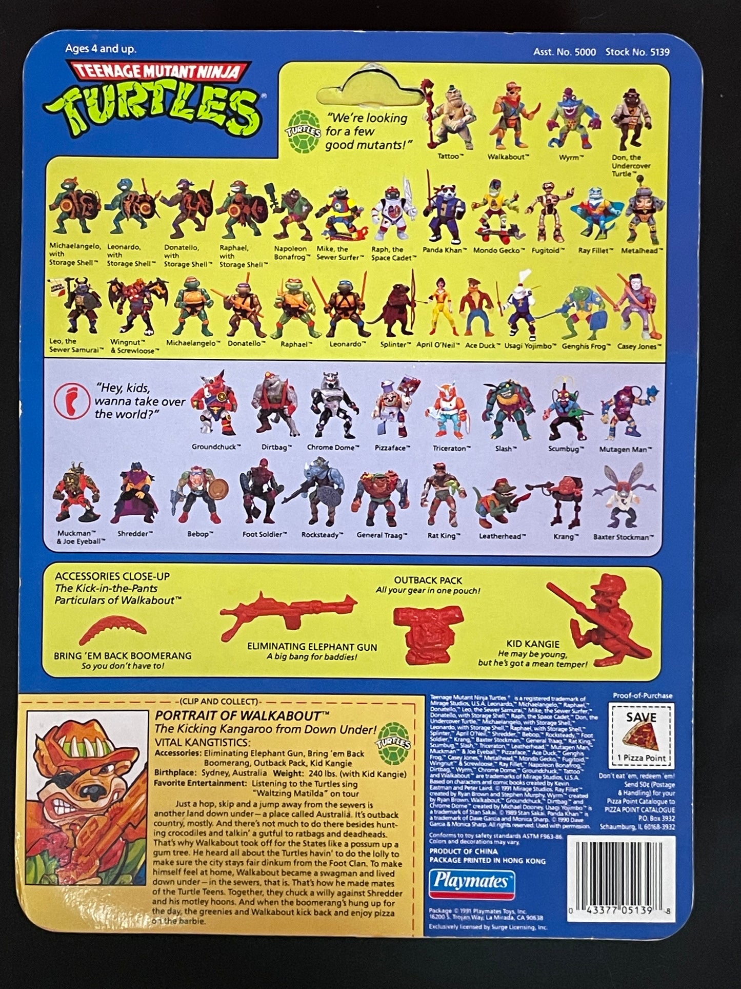 TMNT Walkabout 1991 MOC Unpunched vintage figure